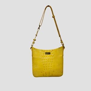 Brahmin crocodile-embossed leather crossbody bag Adjustable Summer Luxury *Read